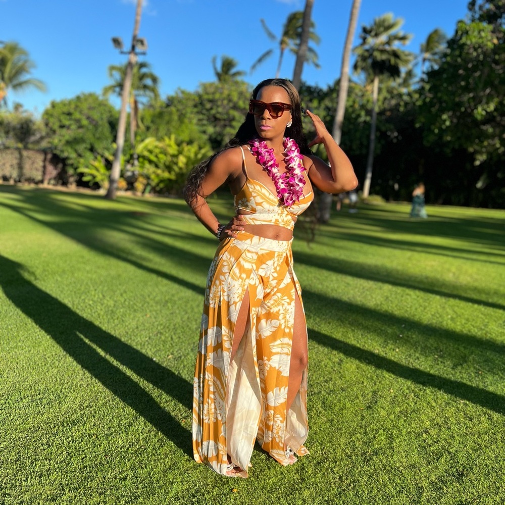 HAWAIIAN ALOHA PALMS PRINT SMALL